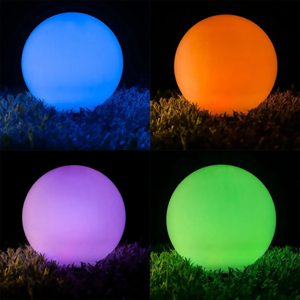 Садова декоративна RGB куля 20 см на сонячній батареї ATRIS -
                                                        Фото 7